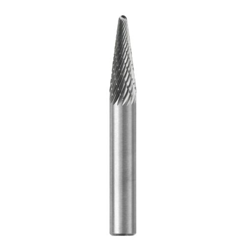 Picture of SGS Pro® 16753 Universal SL Imperial Long Shank Carbide Burr, Radius End, Taper Head, 1/4 in Dia Head, 5/8 in L of Cut, 6-3/4 in OAL, Double Cut