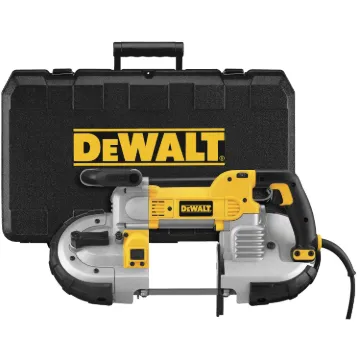 DeWALT® DWM120K Deep Cut Heavy Duty Portable Band Saw Kit, 5 in Round, 5 x 4-3/4 in Rectangular Cutting, 44.875 x 0.5 x 0.02 in Blade, 120 VAC, 100 to 350 fpm Speed