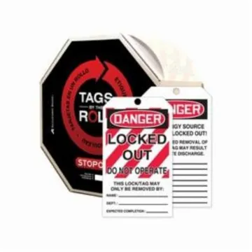 Accuform® TAR416 Tags By-The-Roll™ Danger Tag, 6-1/4 in H x 3 in W, Black/Red on White, 3/8 in Hole, Cardstock