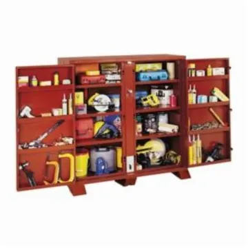 Crescent® 1-695990 4-Door Heavy Duty Jobsite Storage Cabinet, 60-3/4 in x 32-1/4 in W x 60.13 in D, 63.7 cu-ft Storage, Steel