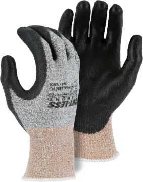 Majestic Glove 3437/L Cut Resistant Gloves, L, Polyurethane Coating, Dyneema®/Nylon/Spandex®, Knit Wrist Cuff, Resists: Abrasion, Cut, Puncture and Tear, ANSI Cut-Resistance Level: A3