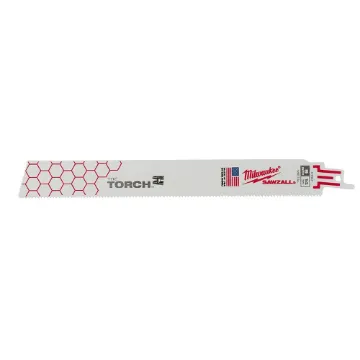 Milwaukee® SAWZALL® The Torch™ 48-00-5787 Demolition Straight Back Reciprocating Saw Blade, 9 in L x 1 in W, 14 TPI, Bi-Metal Body, Universal/Toothed Edge Tang