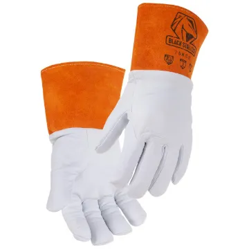 Black Stallion® 35KCR-XL Gloves, XL, Kidskin Leather/Kevlar Stitching, White