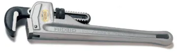RIDGID® 31090 Straight Pipe Wrench, 1-1/2 in Pipe, 10 in OAL, Floating Forged Hook Jaw, Aluminum Handle, Knurled Nut Adjustment