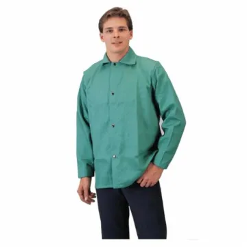 Tillman™ 6230M Light Duty Welding Jacket, M, Westex® FR7A® Cotton, Green, Resists: Flame