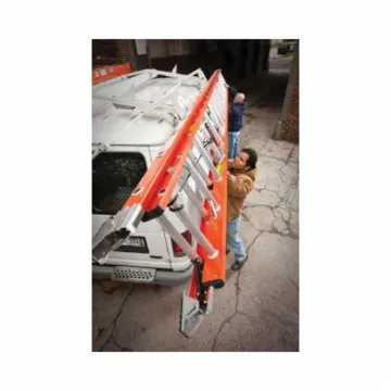 WERNER® D6216-2 D6200-2 Flat D-Rung Extension Ladder, 16 ft OAL, 300 lb Load, 12 in Adjustable Increments, Fiberglass, A14.5