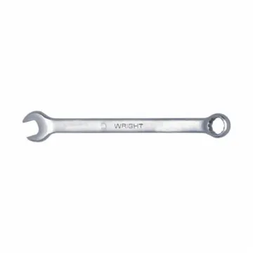 WRIGHTGrip™ 1134 Flat Stem Combination Wrench, 1-1/16 in, 12 Points, 15 deg Offset, 14-1/4 in OAL, Satin, ASME B107.100