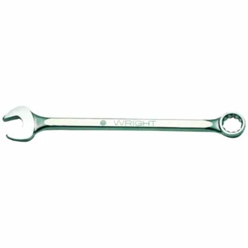 WRIGHTGrip™ 1182 Flat Stem Heavy Duty Combination Wrench, 2-9/16 in, 12 Points, 15 deg Offset, 29-3/4 in OAL, Satin, ASME B107.100