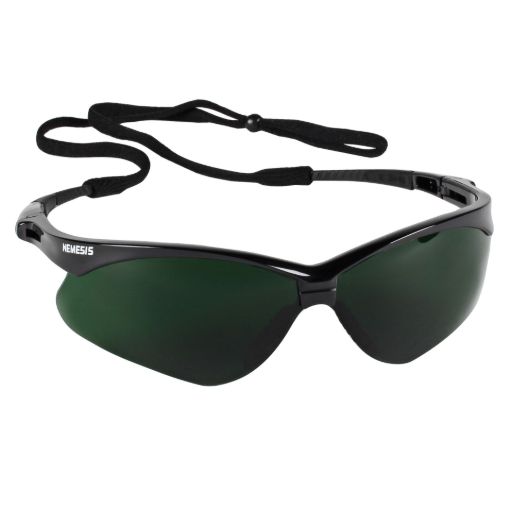 Picture of KleenGuard™ 25671 V30 Nemesis® Lightweight Safety Glasses With Neck Cord, Anti-Fog, UV Shade 5.0 IR Lens, Wrap Around Frame, Black, Nylon Frame, Polycarbonate Lens, ANSI Z87.1-2010, CSA Certified