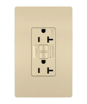 Legrand® 2097-I Outlet Receptacle, 125 V, 20 A, 2 Poles, 3 Wires, Ivory