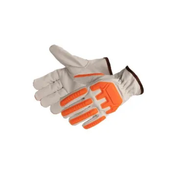 Ritz Safety RTZ88GOAT-L 88GOAT Impact Glove, Impact, Large, Goatskin Leather/TPU/Kevlar, Hi-Viz Orange, Elastic Cuff, Uncoated Coating, Resists: Cut Resistance/Heat Resistance, Kevlar® Lining