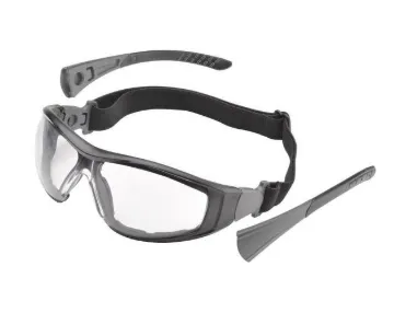 DELTA PLUS WELGG45CAF Safety Glass, Anti-Fog, Clear Lens, Gray, Nylon Frame, Polycarbonate Lens