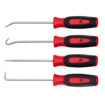 Snap-On  SGASA204CR Mini Pick Set, 4 Pieces, For Use With Scribing, alignment, O-ring removal, piercing holes in leather or fabric and cleaning crevices