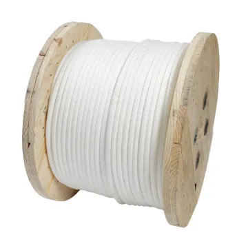 Erin Rope DBN160600 24-Carrier Double Braided Rope, 1/2 in Dia x 600 ft L, White, Nylon Fiber