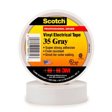 Scotch® 7000006099 Electrical Maintenance Tape, 22 yd L 0.75 in W, 7 mil THK, Vinyl, Rubber Adhesive, PVC Backing, Gray