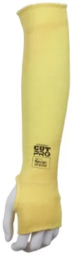 MCR Safety 9378TE Economy Grade High Performance Cut-Resistant Sleeve With Thumb Slot, 18 in L x 7 ga THK, DuPont™ Kevlar® Fiber, Yellow