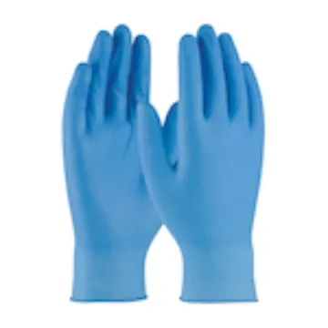 PIP® Ambi-dex® Axle 63-532PF/L Disposable Gloves, L, Nitrile, Blue, 9.4 in L, Non-Powdered, Textured Grip, 4 mil THK, Application Type: Food Grade, Ambidextrous Hand