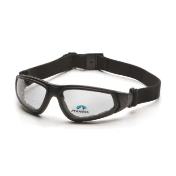 Pyramex® GB4010STR15 XSG® Bi-Focal Lens Safety Reading Goggles, 1.5 Diopter, Clear Lens, Black, Nylon/Foam Lined Frame, Polycarbonate Lens, Yes % UV Protection, ANSI Z87.1-2003, c SEI CAN/CSA Z94.3-15