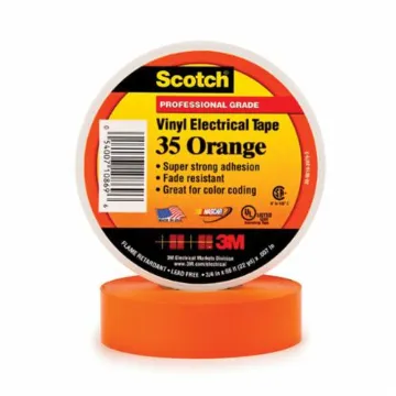 Scotch® 7000031581 Electrical Maintenance Tape, 22 yd L 0.75 in W, 7 mil THK, Vinyl, Rubber Adhesive, PVC Backing, Orange
