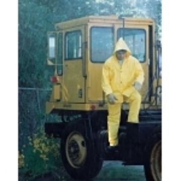 Picture of MCR Safety 3003X4 Wizard Cyclone 3003 3-Piece Rainwear suit, Unisex, 4XL, Yellow, Nylon/PVC, 56 in Waist, 32-1/2 in L Inseam, Detachable Hood