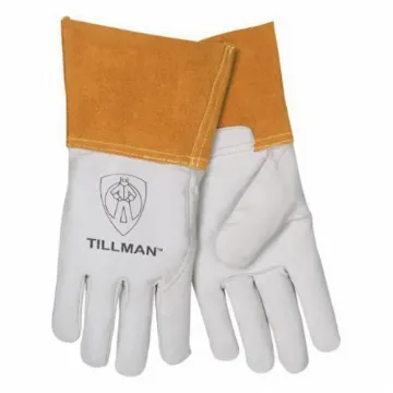 Tillman™ 1328S Premium Grade TIG Welding Gloves, S, Goat Skin Leather, Pearl, Unlined, Gauntlet Cuff
