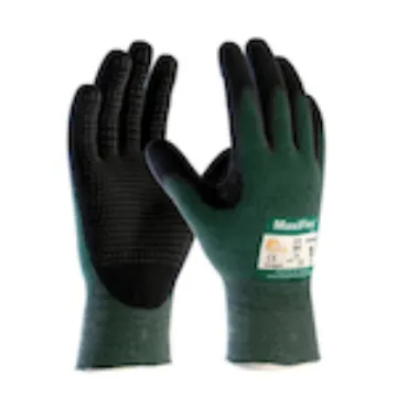 ATG® 34-8443/M 34-8443 High Performance Cut-Resistant Gloves, Nitrile with MicroFoam Grip Coating, Engineered Yarn, Knit Wrist Cuff, Resists: Abrasion, Cut, Puncture and Tear, ANSI Cut-Resistance Level: A2