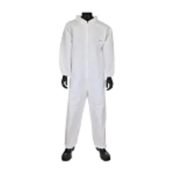PIP® 3702/XL 3702 UB Anti-Static Ultimate Barrier Disposable Coverall With Elastic Wrist and Ankle, XL, White, Polyethylene/Polypropylene, 27.6 in Chest, 29-1/2 in L Inseam