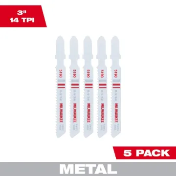 Milwaukee® 48-42-5190 Heavy Duty Jig Saw Blade, 3 in L x 9/32 in W, 14 TPI, Bi-Metal Cutting Edge, Bi-Metal Body