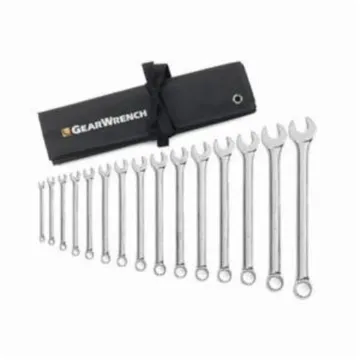 GEARWRENCH® 81918 Long Length Combination Non-Ratcheting Wrench Set, 15 Pieces, 15/16 to 1-1/4 in