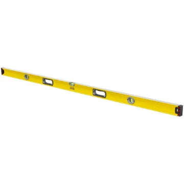 Stanley® FatMax® 43-572 1-Piece Box Beam Level, 72 in L, 3 Vials, Aluminum, (1) Level/(2) Plumb Vial Position, 0.0005 in Accuracy