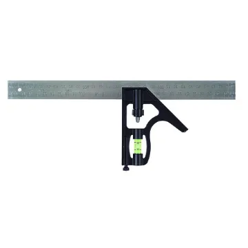 Stanley® 46-028 Combination Square, 1/16 in Graduation, 45/90 deg, 12 x 1 in Tongue, Die Cast Steel