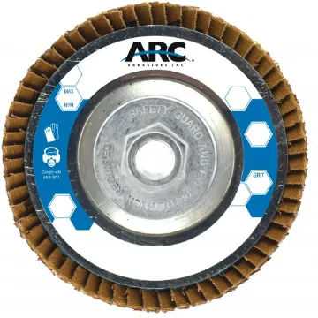 ARC™ 10815 SZA Flap discs Aluminum Flap Discs, 4-1/2 in Dia Disc, 5/8"-11 in Center Hole, 60 Grit, Zirconia Alumina Abrasive, Type 29/Angle Face Disc