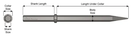 Ajax 32200 Moil Point Chisel Standard Moil Point Chisel