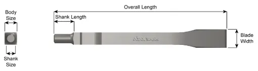 Ajax 392-18 Flat Chisel Steel Flat Chisel, 18 in OAL, 3/4 in W Blade