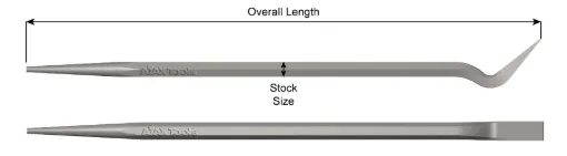 Ajax 687 Pry Bar Goose Neck Fit Up Bar, 48 in OAL
