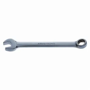 Armstrong® 52-005 Open End Regular Length Combination Wrench, 5 mm, 6 Points, 15 deg Offset, 3.154 in OAL, High Alloy Steel, Polished Chrome, ASME B107.9M-1994