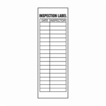 Accuform® LELC525VSP Safety Label, 2 in L x 6 in W, INSPECTION LABEL DATE __ INSPECTOR __ Legend, Black/White, Adhesive Vinyl, 5 per Pack Labels