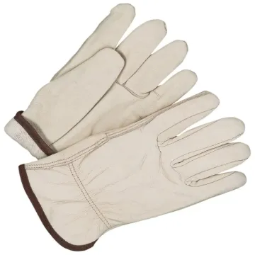 BDG Classic™ 20-9-1571-7-9 Drivers/Ropers Industrial Grade Gloves, Straight Thumb Style, 9, Grain Cowhide Leather Palm, Beige, Hemmed Cuff, Resists: Abrasion, Fleece Lining