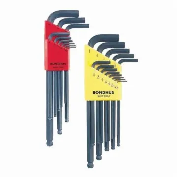 Bondhus® 20199 Long Key Set, 22 Pieces, 0.05 to 3/8 in, 1.5 to 10 mm Hex, L-Handle, ASME B18.3, Protanium® High Torque Steel, ProGuard™