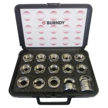 BURNDY® UDIEKITCU Style U Radial Butting Twin Crimping Die Set, 15 Pieces, Stainless Steel