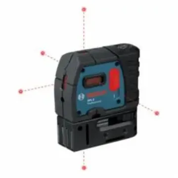 Bosch GPL5 Self-Leveling Alignment Laser, Up to 100 ft Measuring, Up to +/-1/4 in at 100 ft Accuracy, +/-5 deg Auto Leveling, 5 Beams, 1.5 V Battery