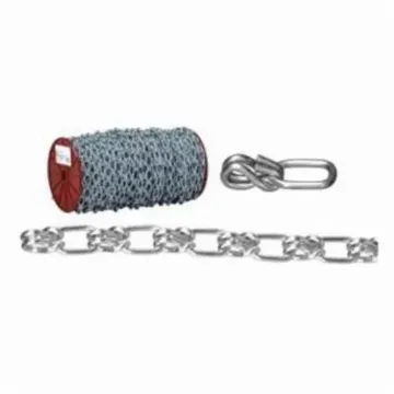 Campbell® T0745037 Wrapped Chain, Lock/Single Loop Link, #5/0 Trade, 100 ft L, 580 lb Load