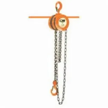 CM® 2210 622 Single Reeved Hand Chain Hoist, 1 ton Load, 15 ft H Lifting, 13 in Min Between Hooks, 1-1/32 in Hook Opening, 77 lb Rated