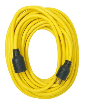 Southwire® 92088802 Type SJTW Twist Lock Extension Cord, 125 V AC, (3) 12 AWG Bare Copper Conductor, 50 ft L
