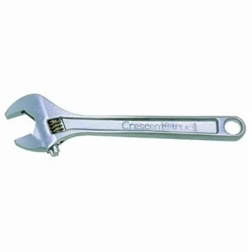 Crescent® AC112BK Uninsulated Adjustable Wrench, 1-1/2 in, 12 in OAL, Heat Treated Alloy Steel Body, Heat Treated Alloy Steel, Polished Chrome