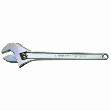 Crescent® AC115 Uninsulated Adjustable Wrench, 1.688 in, 15 in OAL, Alloy Steel Body, Heat Treated Alloy Steel, Polished Chrome