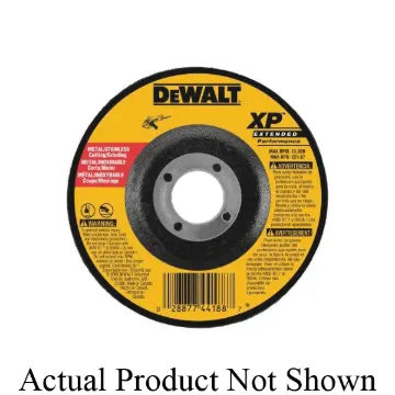 DeWALT® XP® DW8821 Flat Depressed Center Grinding Wheel, 6 in Dia x 1/4 in THK, 24 Grit, Zirconia Alumina Abrasive
