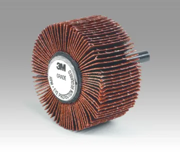 3M™ 7100031594 Type 83 Mounted Flap Wheel, 3 in Dia Wheel, 1 in W Face, 1/4 in Dia Shank, 60 Grit, Medium Grade, Ceramic Abrasive