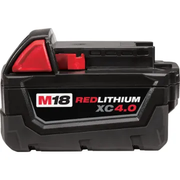 Milwaukee® M18™ REDLITHIUM™ 48-11-1840 Rechargeable Cordless Battery Pack, 4 Ah Li-Ion Battery, 18 V DC Charge, For Use With M18™ Cordless Power Tool