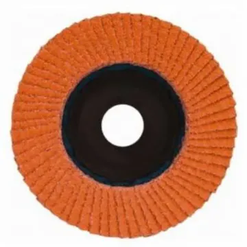 Norton® Blaze® 63642501865 R980P Center Mount Quick-Trim Standard Density Coated Abrasive Flap Disc, 4-1/2 in Dia, 7/8 in Center Hole, 36 Grit, Extra Coarse Grade, Ceramic Alumina Abrasive, Type 27 Flat Disc